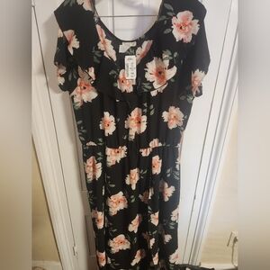 DEB Floral Black Dress 3XL